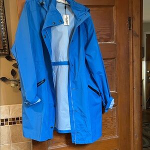 Zeagoo Blue Hooded Raincoat